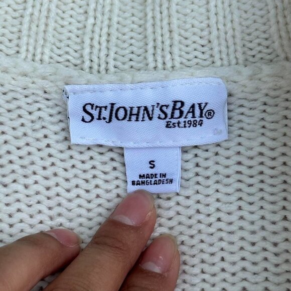 St. John's Bay Women's Cream and White Jumper - Picture 3 of 3